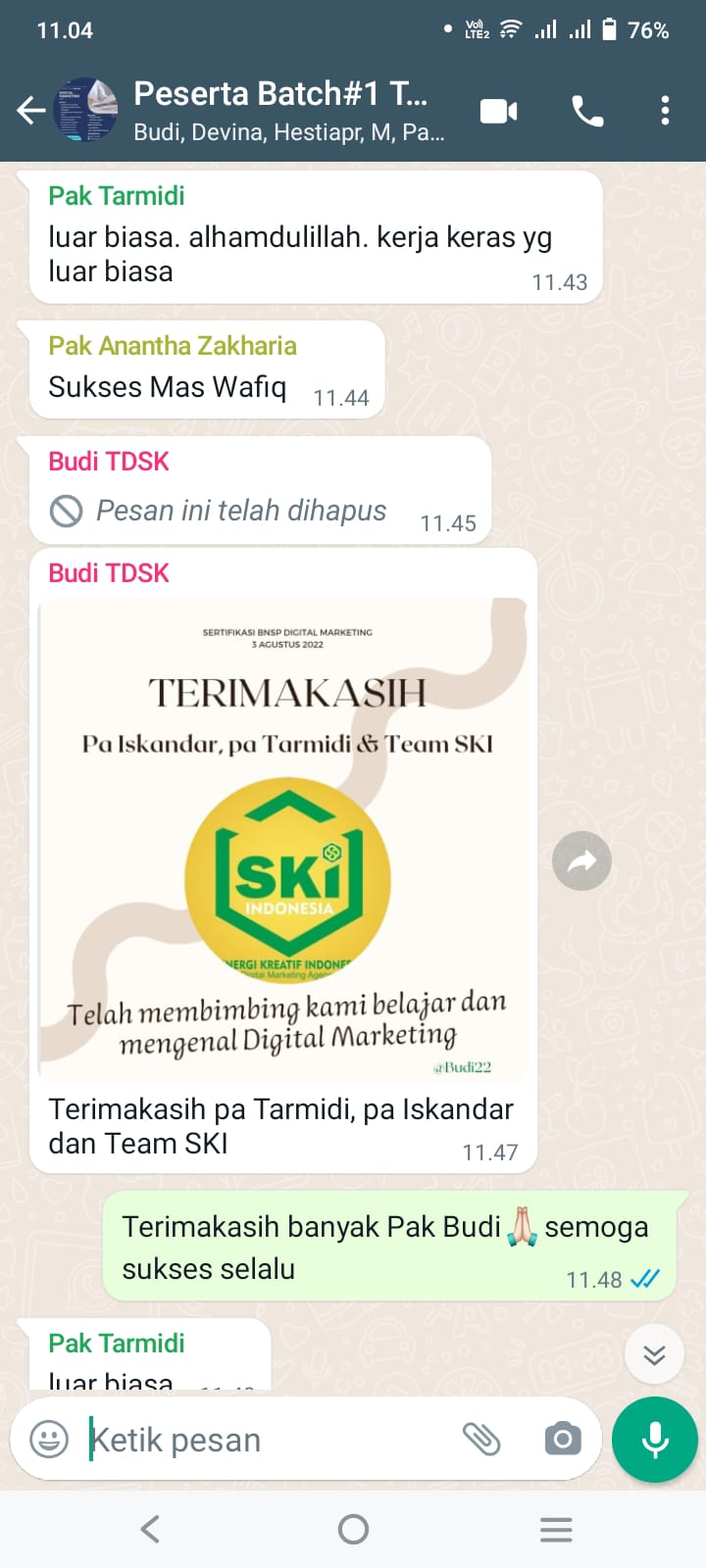 Pelatihan dan sertifikasi bnsp