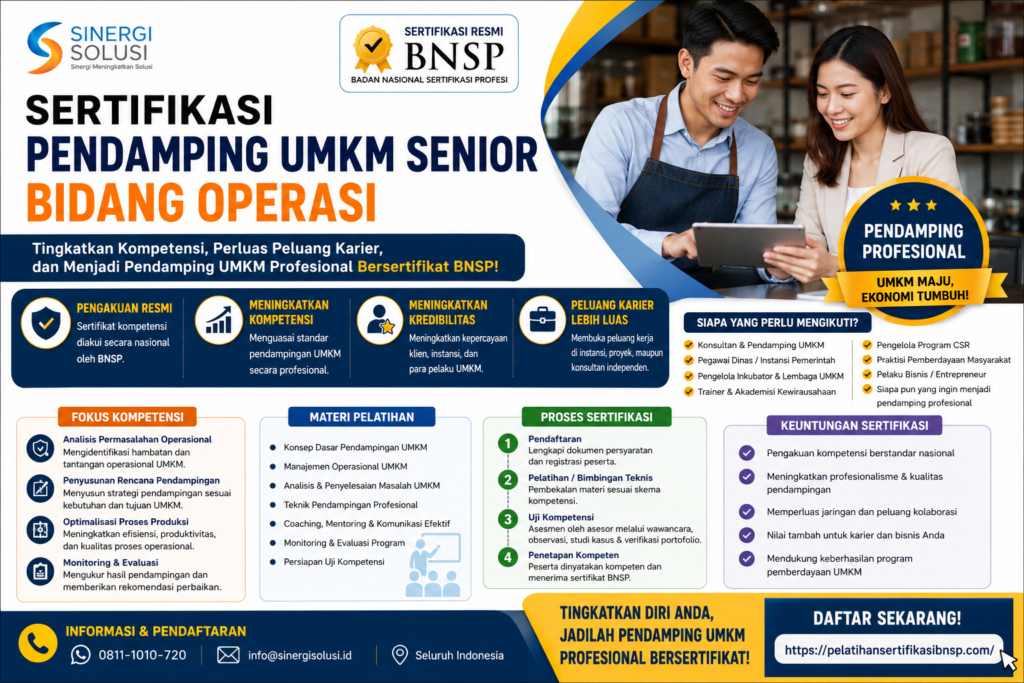 Pendamping UMKM Senior Bidang Operasi