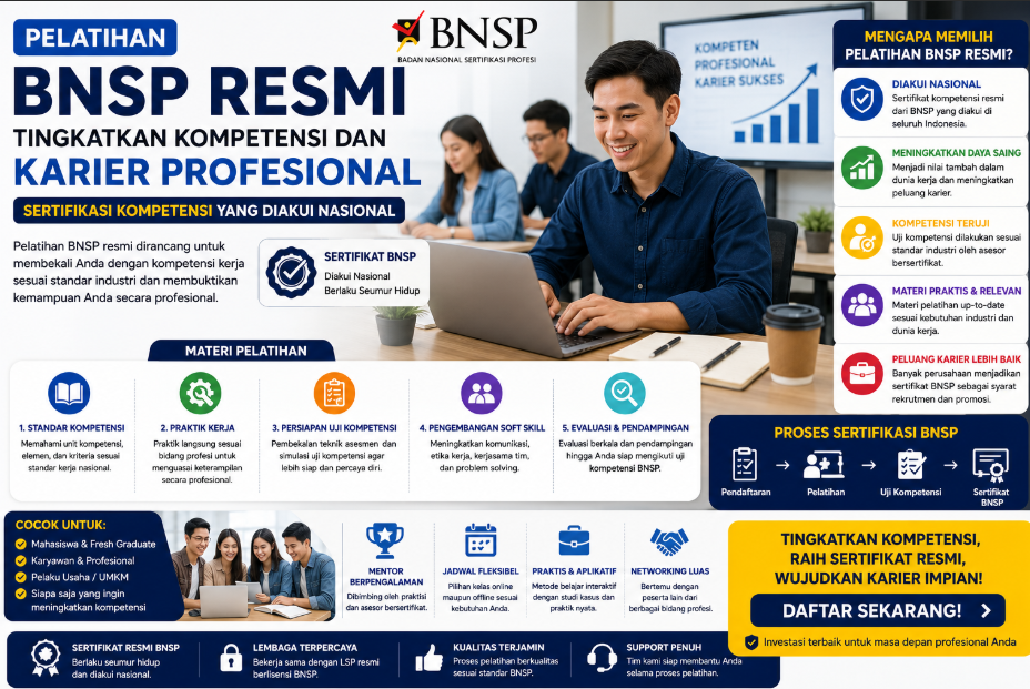Pelatihan BNSP Resmi 2026 Terbaru!
