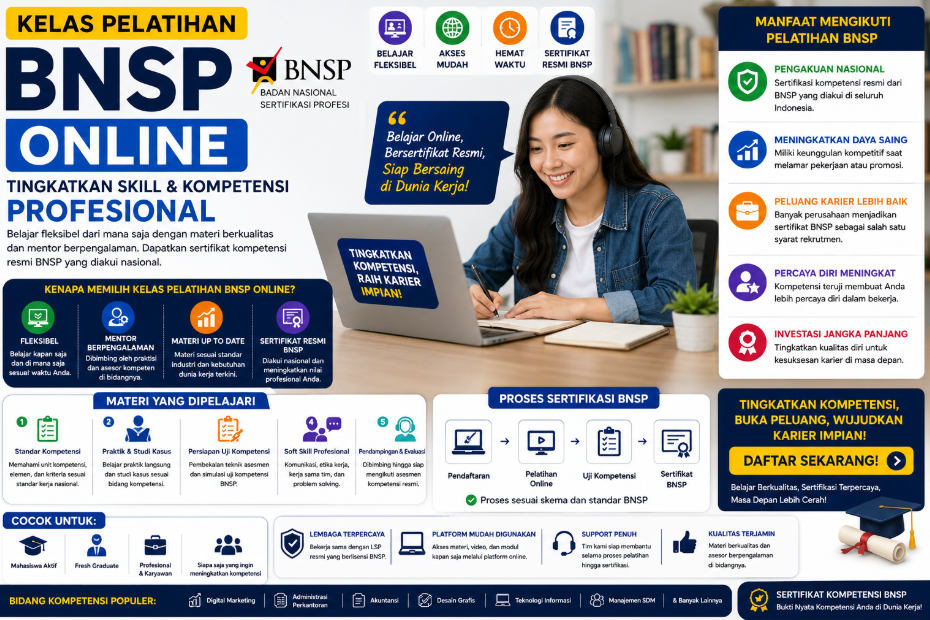Kelas Pelatihan BNSP Online 2026
