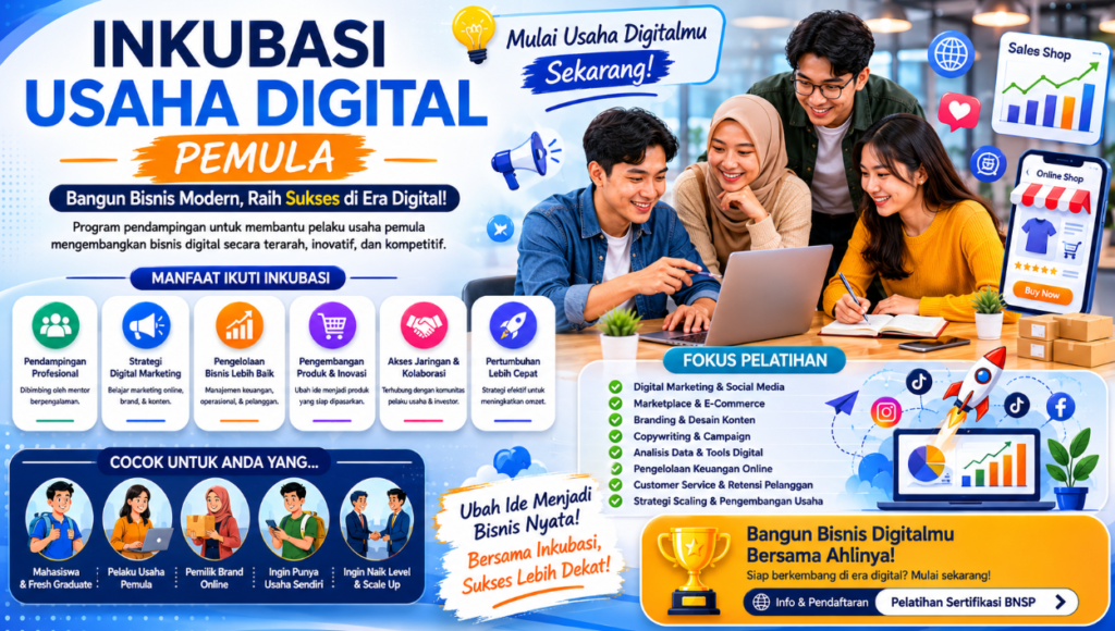 Inkubasi Usaha Digital Pemula untuk Membangun Bisnis Modern yang Kompetitif
