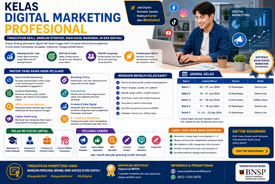 Kelas Digital Marketing Profesional 2026