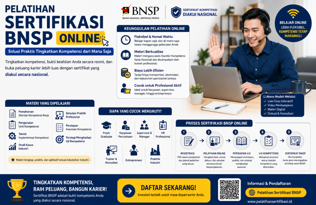 Pelatihan Sertifikasi BNSP Online