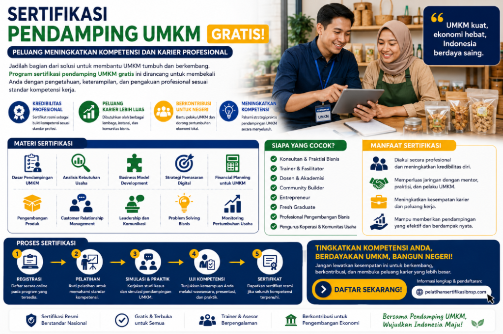 Sertifikasi Pendamping UMKM Gratis