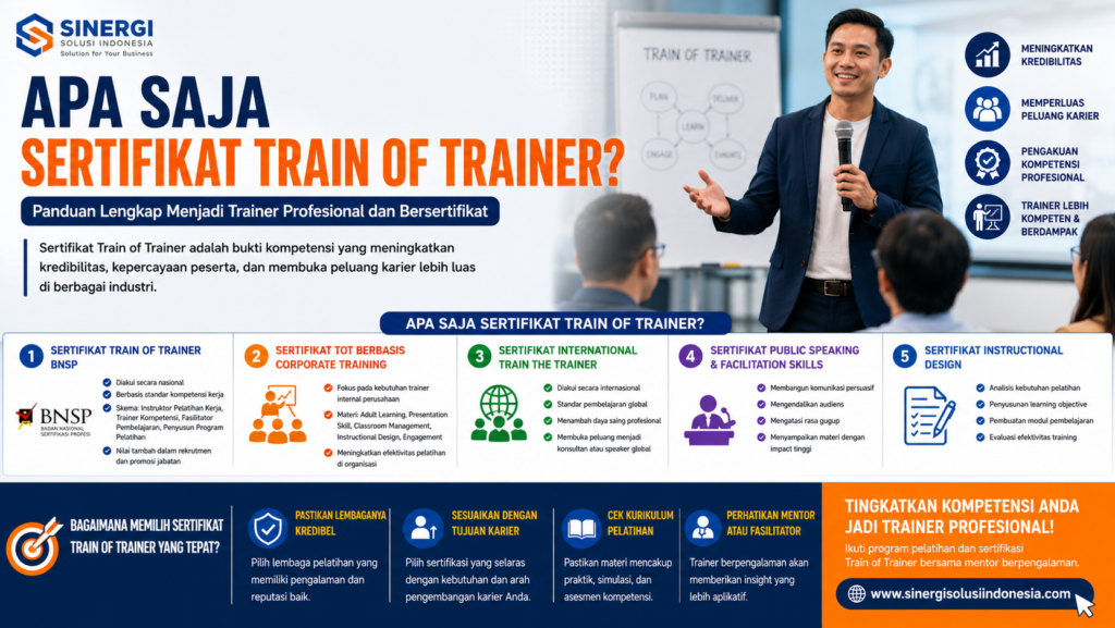 Apa Saja Sertifikat Train of Trainer Di BNSP?