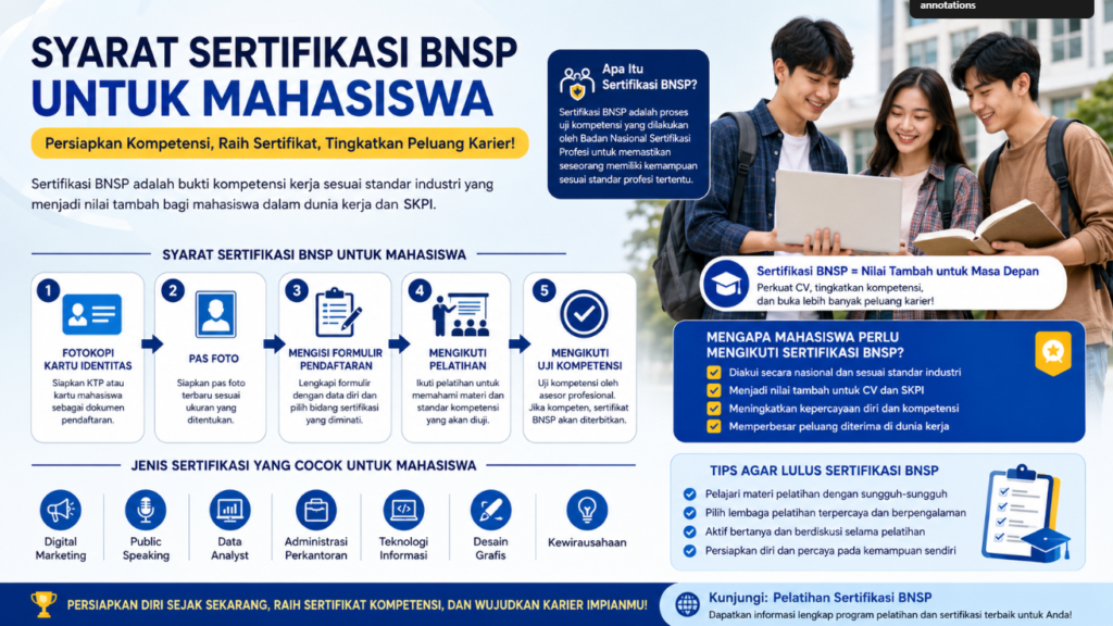 Syarat Sertifikasi BNSP untuk Mahasiswa