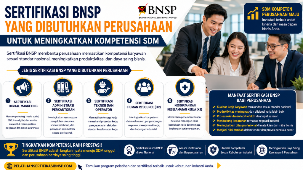 Sertifikasi BNSP yang Dibutuhkan Perusahaan
