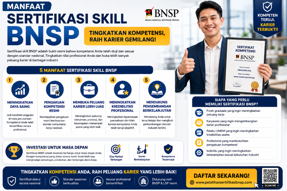 Manfaat Sertifikasi Skill BNSP