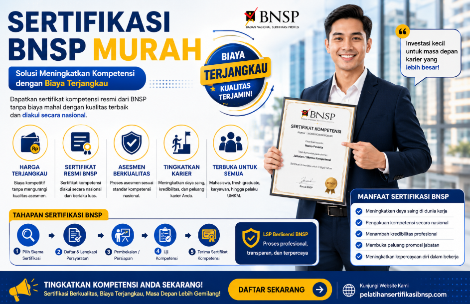 Sertifikasi Skill BNSP Murah 2026