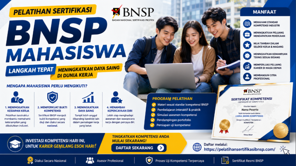 Pelatihan Skill Sertifikasi BNSP Mahasiswa