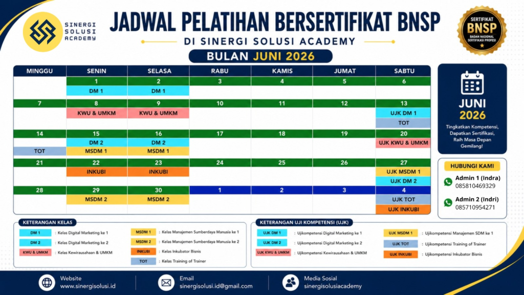 Jadwal Skill Sertifikasi BNSP Mahasiswa