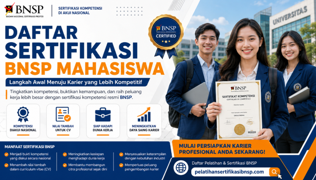 Daftar Skill Sertifikasi BNSP Mahasiswa