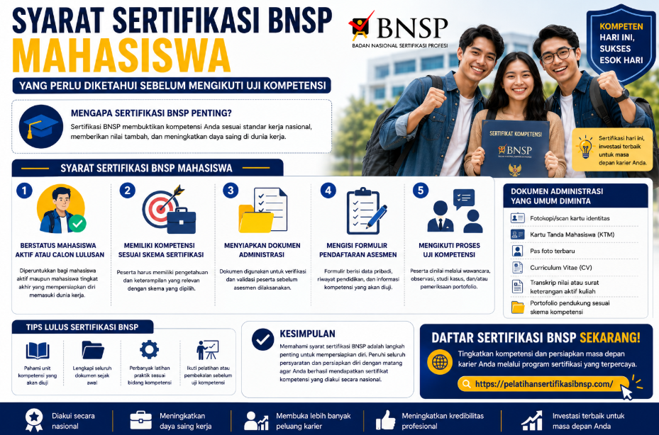 Syarat Sertifikasi BNSP Mahasiswa Skill