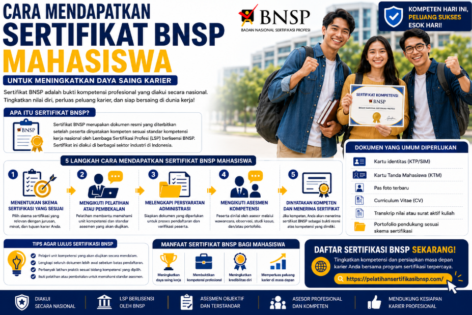 Cara Mendapatkan Sertifikat BNSP Skill Mahasiswa