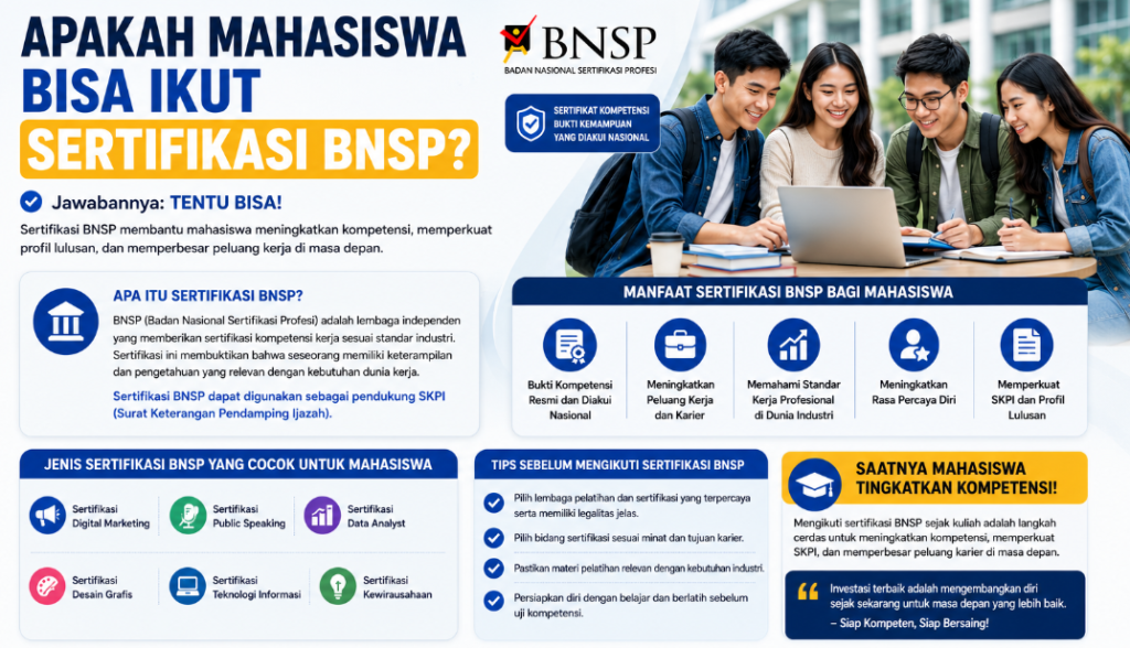 Apa Mahasiswa Bisa Ikut Sertifikasi BNSP?