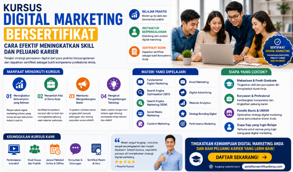 Kursus Skill Digital Marketing Bersertifikat