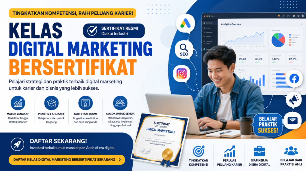 Kelas Skill Digital Marketing Bersertifikat