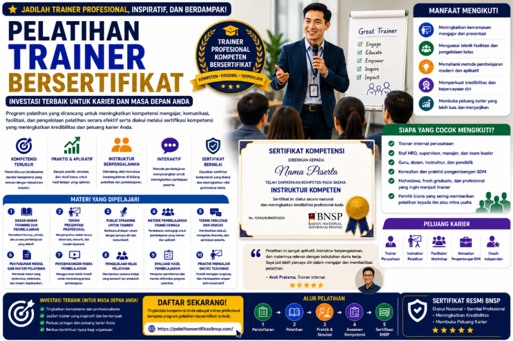Pelatihan Skill Trainer Sertifikat