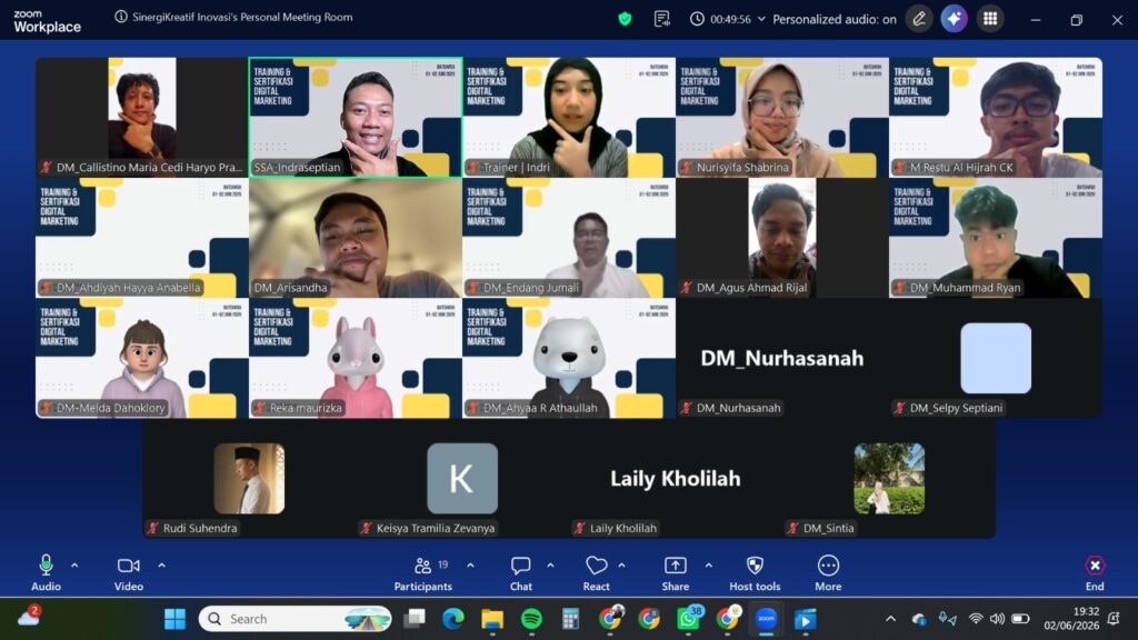 Sertifikasi Digital Marketing dengan Pelatihan Online Zoom